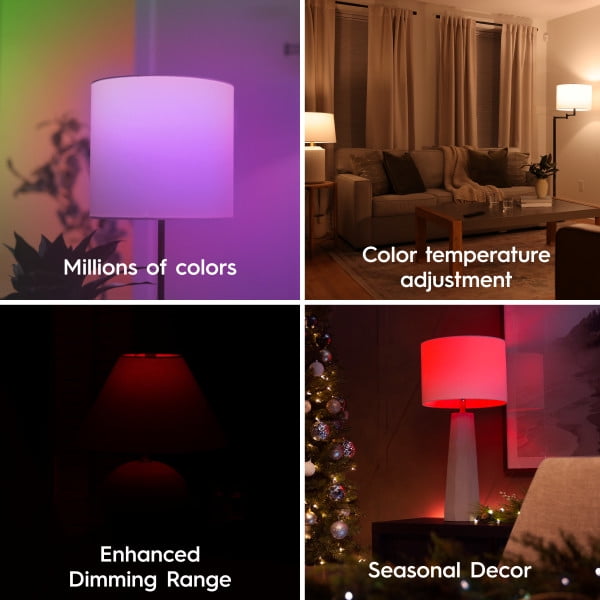 GE Cync Full Color Direct Connect Smart Bulb, 60W Replacement, Bluetooth/Wifi Enabled, Works with Alexa, Google Assistant without Hub (1 pack)