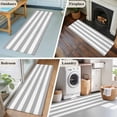 thumbnail image 5 of Rectangle Rug 2x6Ft Farmhouse Simplicity Stripes Soft Indoor Throw Rugs Carpets for Living Dining Bedroom Kids Room Non-Slip Playroom Crawl Rug Floor Mats Grey and White, 5 of 9