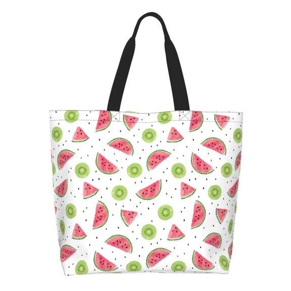 Easygdp Watermelon And Kiwi Tote Bags for Women,Women Travel Shoulder Bags Handbags，Big Capacity Shopping Work Bag