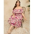 thumbnail image 6 of Yesfashion Women Plus Size Off Shoulder Maxi Dress Ruffle Flowy Casual Summer Boho Long Dresses, 6 of 8