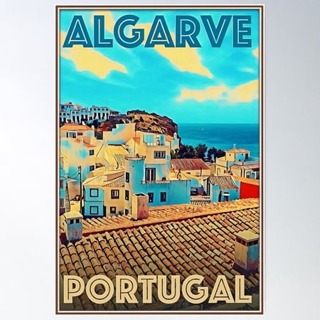 Travel Posters - Algarve Portugal Poster Wall Art, Modern Wall Decor For Living Room Bedroom, 12x18 UNFRAMED
