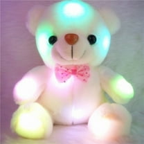LED Glow Stuffed Animals Light Up Plush Sleep Toy Kids Night Lights Easter Gifts for Toddlers, Boys & Girls - Small White Teddy Bear