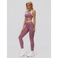 thumbnail image 5 of IBTOM CASTLE Womens Two Piece Workout Sets Double Layer Sports Bra Matching Tummy Control High Wait Leggings Active Gym Outfit Purple, 5 of 7