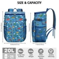 thumbnail image 3 of Travel Cooler Bag - Blue Cartoon Dinosaurs Clouds Stars Pattern Camping Beer Cooler Backpack with Bottle Opener- Waterproof Insulated Picnic Backpacks - Cooler Bag for Beach, 3 of 6
