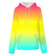 thumbnail image 5 of Hoodies for Women Block Color Hooded Top Oversized Long Sleeve Sweatshirt with Pockets Fall Winter Pullover Shirt (Multicolor M), 5 of 5