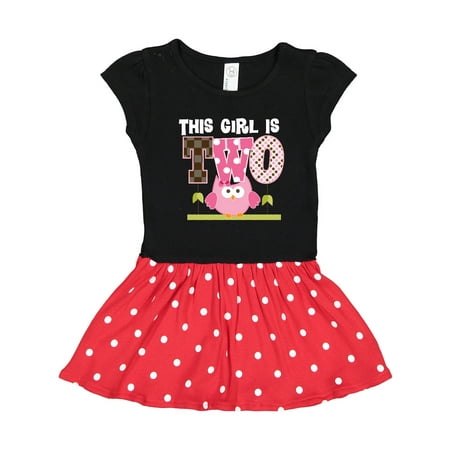

Inktastic 2nd Birthday Cute Owl 2 Year Old Gift Toddler Girl Dress