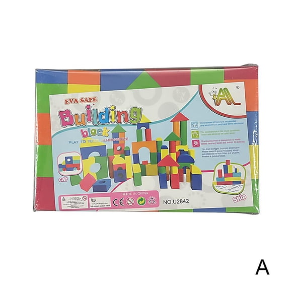 VOPPV Large Foam Building Blocks For Toddlers 2-4 Years, 13.8 Inch Big Building Blocks Soft Set, Blocks, EVA 30 92Pcs Stacking