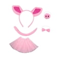 thumbnail image 2 of Conjunto de disfraz de cerdo, accesorios para fotos, tocados, cosplay de animales para fiesta de Halloween y carnaval. Falda de tul con estrellas, 2 of 7
