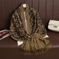 thumbnail image 5 of HNMKIU Scarf Elegant Fringed Shawl With Paisley Design Feel Soft Wrap For Women Scarf Blue,One Size, 5 of 5
