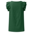 thumbnail image 5 of Womens Tank Tops Womens Summer Tops Elegant V Neck High Stretch Pleated Ruffle Trim Shirt Tank Top Female Womens Tank Tops, 5 of 5