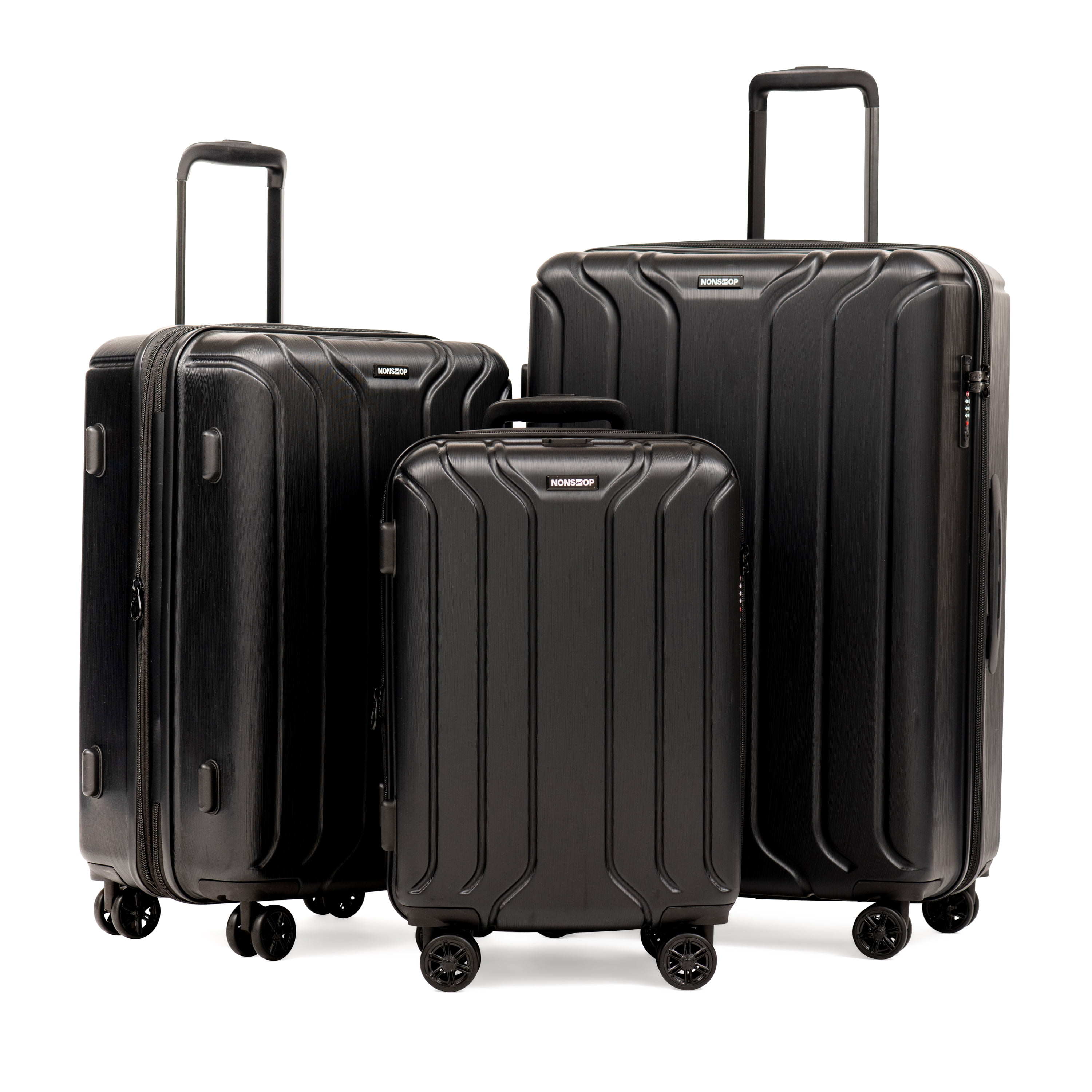 travel luggage set black