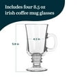 thumbnail image 3 of Libbey Irish Coffee Glasses, Elegant Raised Rim Latte Mugs, Dishwasher Safe Glass Irish Coffee Mugs Set of 4 for Milkshakes, Smoothies and More, 3 of 5