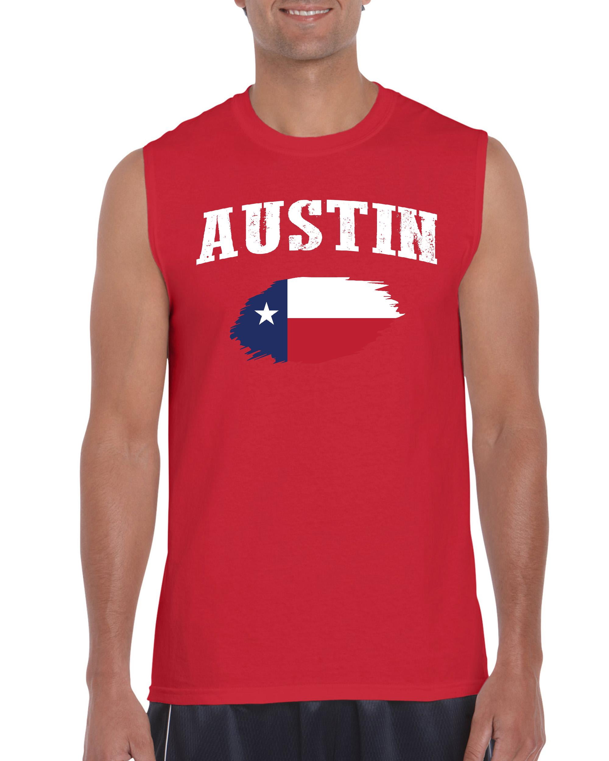 Mom's Favorite Mens Texas Flag Austin Ultra Cotton Sleeveless TShirt