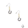 thumbnail image 2 of Delight Jewelry Silvertone Beaded Clear AB Crystal Horseshoe with Good Luck Gold Tone Infinity French Earrings, 2 of 4