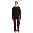 thumbnail image 2 of Hanes Men's and Big Men's Xtemp Crewneck and Cozy Microfleece Pants Pajama Set, 2-Piece, Sizes S-5XL, 2 of 5
