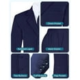 thumbnail image 3 of S.H. Churchill & Co 6-Piece Boy's Suit Set - Includes Suit Jacket, Dress Pants, Matching Vest, White Dress Shirt, Neck Tie & Bow Tie - Navy, 8, 3 of 7