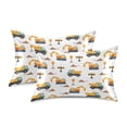 thumbnail image 2 of Excavators Pattern King Size Satin Pillowcase 40''x20'' Double-Sided Print Soft Wrinkle Resistant, 2 of 9