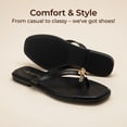 thumbnail image 6 of bebe Women’s Flat Sandals – Cute Summer Sandals for Women, Stylish Beach Shoes and Flats with Ribbon, 6 of 8