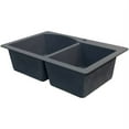 thumbnail image 4 of Transolid Aversa 33in x 22in silQ Granite Drop-in Double Bowl Kitchen Sink with 3 BCD Faucet Holes, In Grey, 4 of 4
