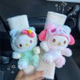 thumbnail image 4 of Kawaii Sanrio Hello Kitty Mymelody Kuromi Cinnamoroll Pochacco-funda protectora para cinturón de seguridad de coche, dibujos animados de Anime, decoración de coche de felpa, 4 of 4