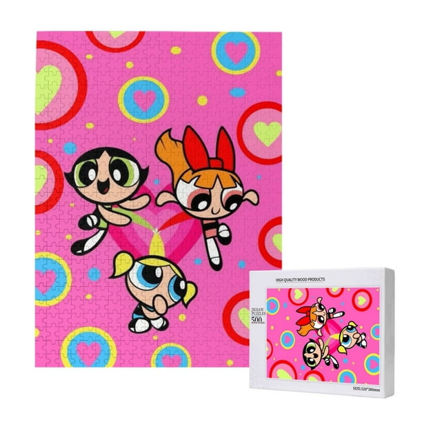 Rompecabezas de madera de Las Chicas Superpoderosas: adecuado para niños y adultos, rompecabezas para niños y niñas, juguetes de juego de entretenimiento con rompecabezas, talla única