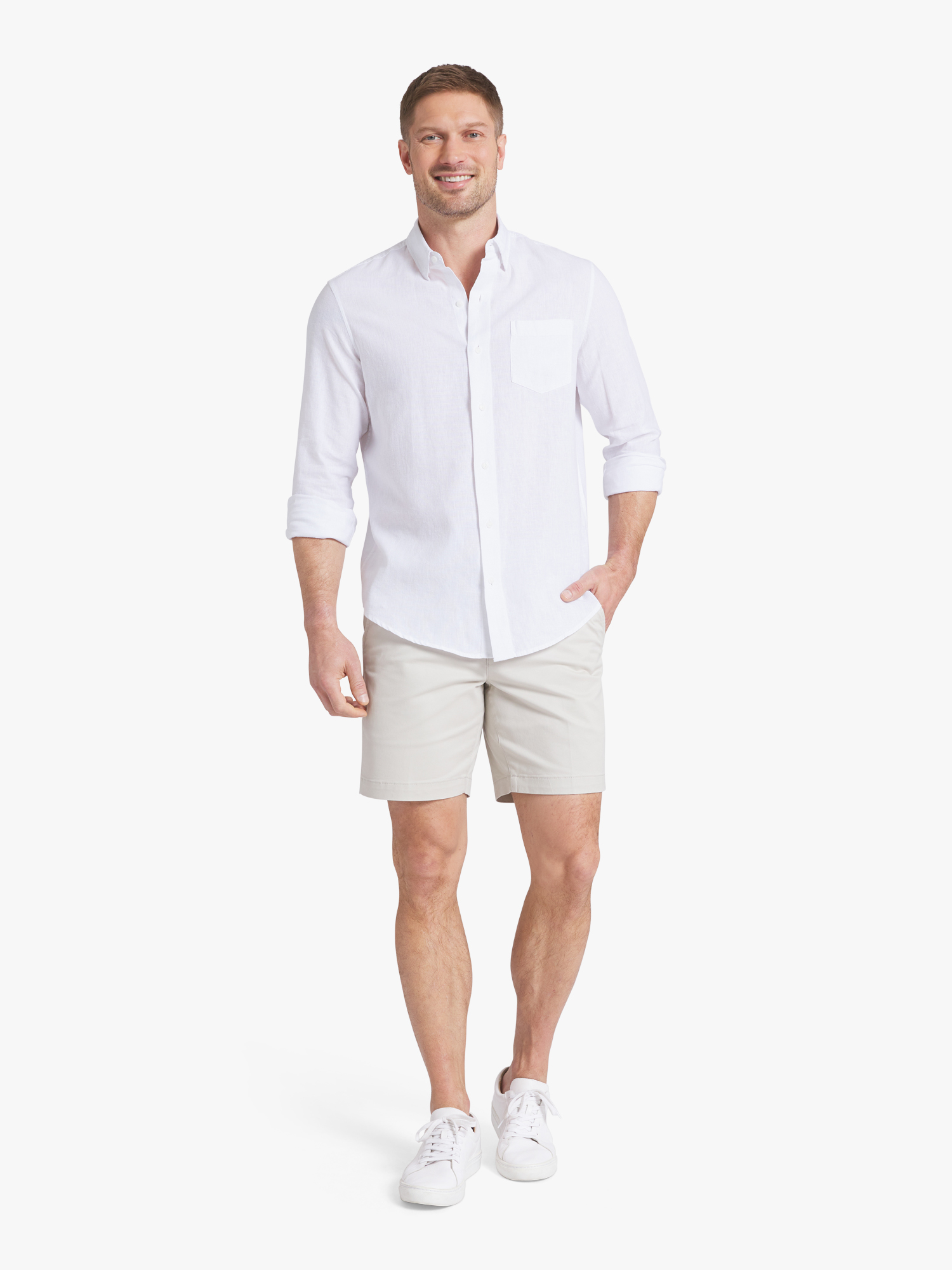 Chaps Men's & Big Men's Long Sleeve Linen Shirt, Sizes S-3XL