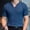Navy, variant on YLSDY Men's Ribbed V-Neck T-Shirt Slim Fit Textured Casual Short Sleeve Muscle Tee White S