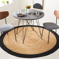 thumbnail image 2 of SAFAVIEH Natural Fiber Delroy Bordered Area Rug, Natural/Black, 6' x 6' Round, 2 of 8