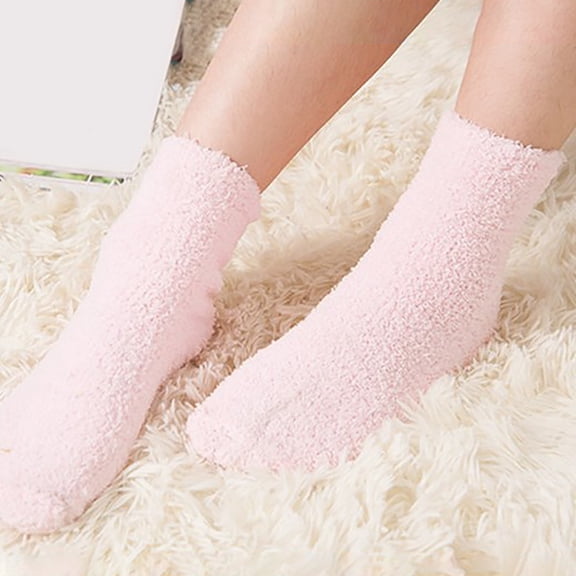 IMENGL Socks for Women, Fuzzy Fluffy Slipper Socks, Fuzzy Fluffy Cozy Slipper Warm Soft Winter Plush Home Sleeping Socks - 1 Pair, Pink Warm Winter Plush Socks, Pink One Size, Size One Size