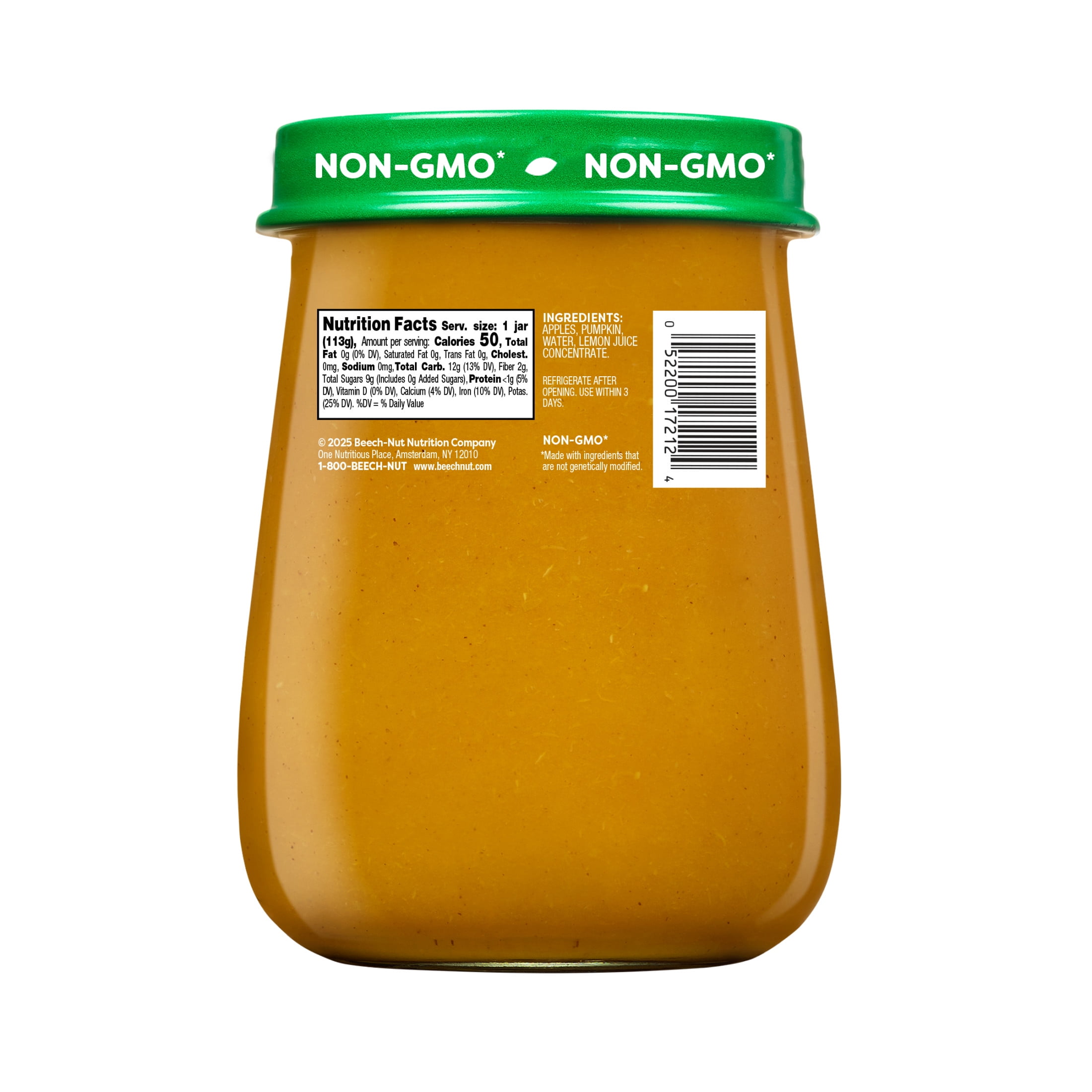 Beech-Nut Naturals Stage 2 Baby Food, Apple & Pumpkin, 4 oz Jar