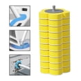 thumbnail image 3 of Cepillo de inodoro desechable duradero Cepillo para inodoro Recambio de cabezal de fregado 10 cabezales de cepillo amarillo, 3 of 9
