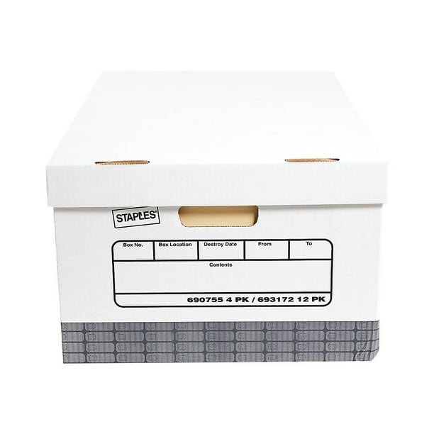 Staples Medium Duty 50 Recycled Storage Boxes Legal Size 4/Pack