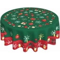 thumbnail image 1 of Nappe Ronde Joyeux Noël 60 Pouces, Décorations Nappe Ronde pour Fête de Pique-Nique de Noël Intérieur Extérieur, 1 of 1