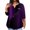 Purple, variant on TQWQT Plus Size Dressy Tops for Women 2024 3/4 Length Sleeve Shirts Tie Dye Gradient Tunic V Neck Sweatshirts for Women Loose Fit with Front Pocket Army Green L