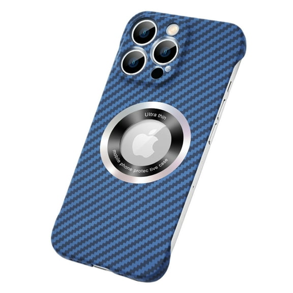 K-Lion Magnetic Case for iPhone 13 Pro, Ultra Slim Lightweight Carbon Fiber Texture Frameless Shockproof PC Cover, iPhone 13 Pro Case Compatible with MagSafe,Blue
