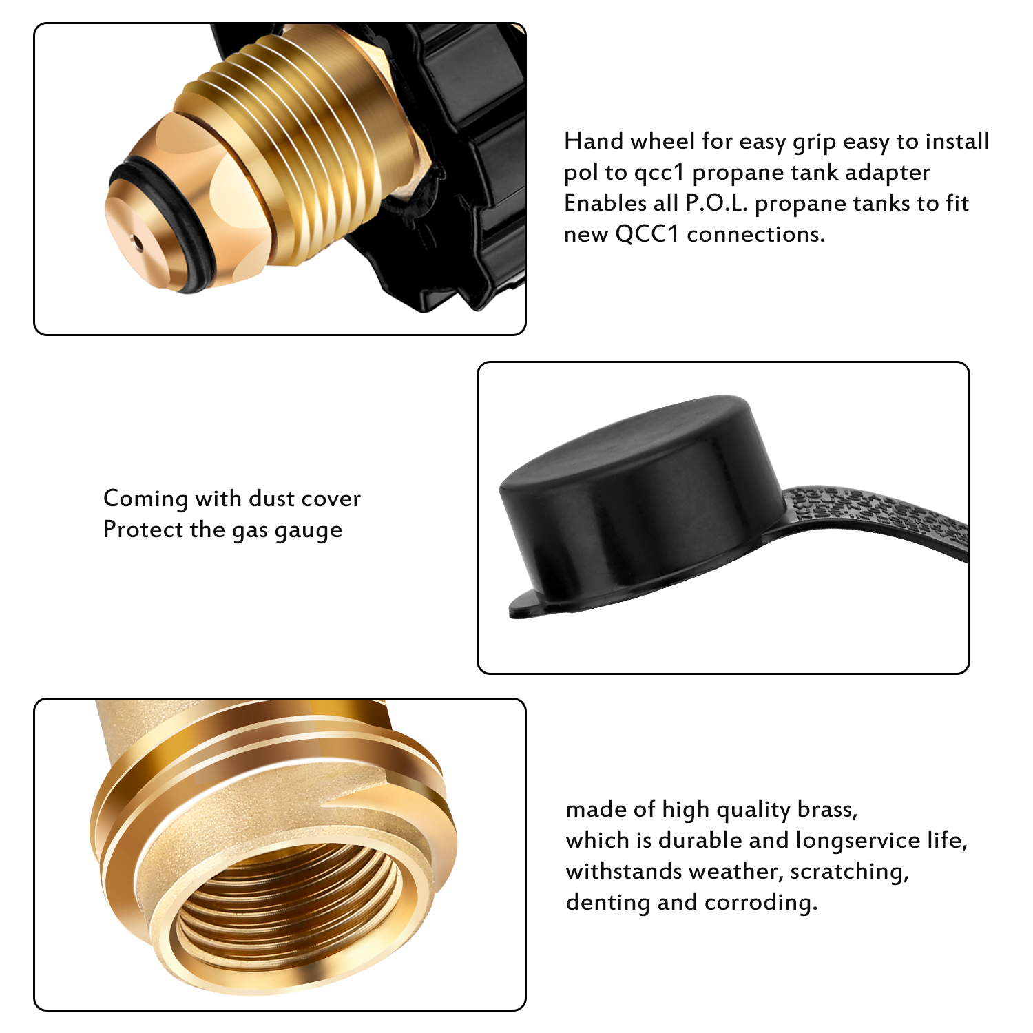 Grill Valves 100LB Propane Tank gauge 2Pack Universal POL Propane Tank