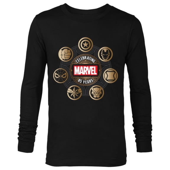 Marvel 85th Anniversary Hero Icons Celebrating 85 Years - Long Sleeve T-Shirt for Men - Customized-Black