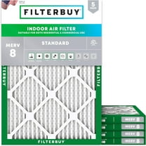 Filterbuy 19.5x22x1 MERV 8 Dust Defense, Pleated HVAC AC Furnace Air Filters (5-Pack)