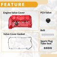 thumbnail image 4 of Tapa de válvula del motor frontal Unique Bargains con junta No.11127646553 para BMW 116 2012-2015 Aleación de aluminio roja 1 juego, 4 of 8