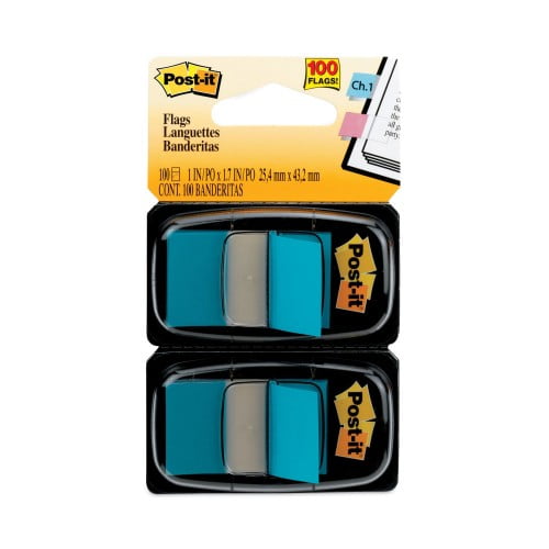 New Post-it Standard Page Flags in Dispenser, Blue, 100 Flags/Dispenser,Each