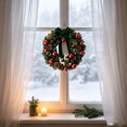 thumbnail image 4 of Kokovifyves 40cm Xmas Wreath for Front Door, 16 Inch Pine Cone Hanging Garland with Bows and Shiny Ornaments for Home Wall Holiday Decor, 4 of 7