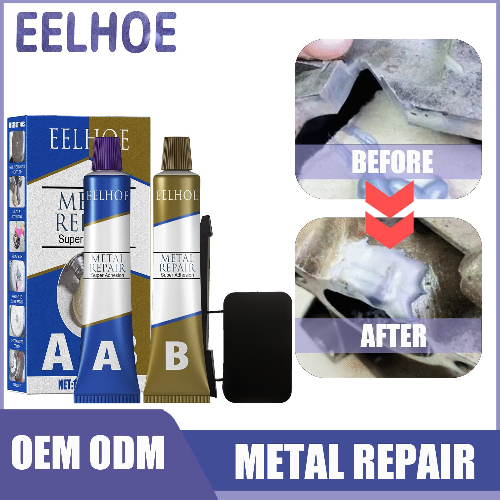 Metal Repair Magic AB Glue 100 Gram, Epoxy Glue Metal, Cold Weld Metal Repair, Crazy Glue Metal Adhesive Paste Heavy Duty, Metal Bonding Epoxy Putty