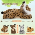 thumbnail image 6 of Muiteiur 5Pcs Brown Lynx Stuffed Animals 18" Plush Mommy Bobcat with 4 Babies Plush Toy, 6 of 9