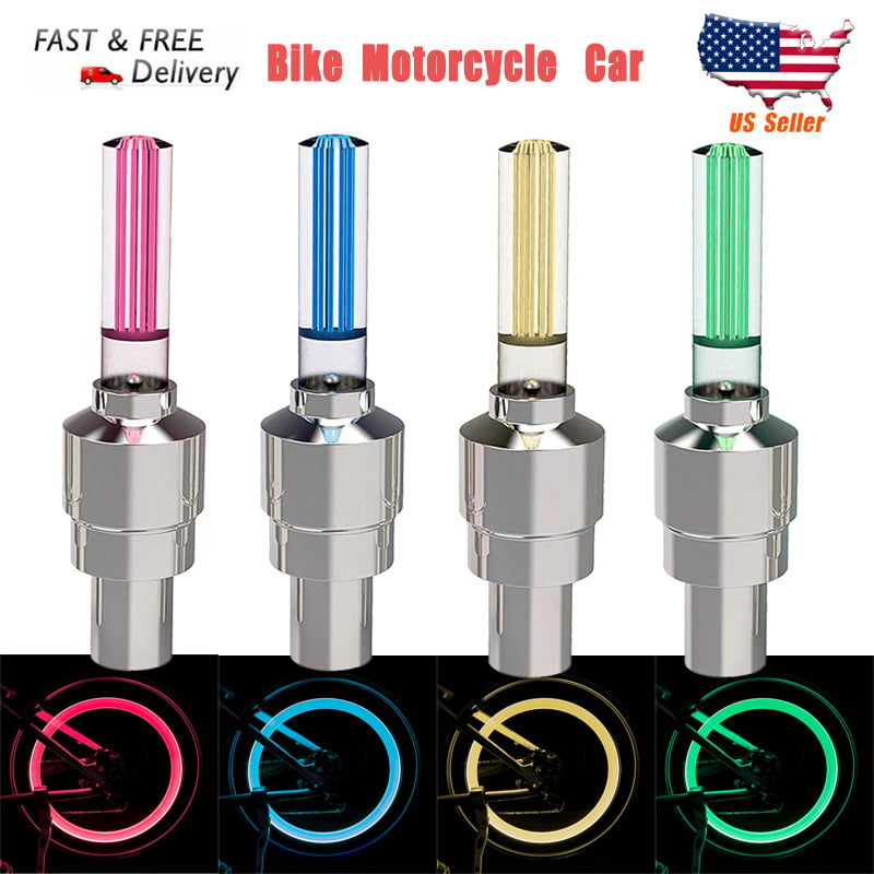 2 Pcs Valve Stem LED CAP for Bike Bicycle Car Motorcycle Wheel Tire Light lamp 