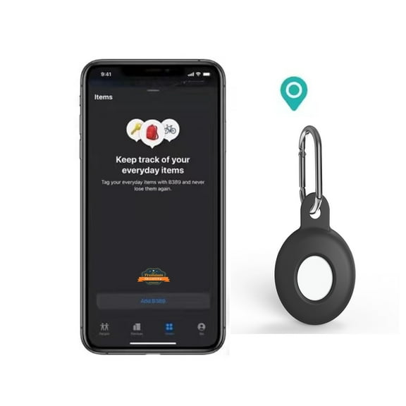 Xpm Case for Apple AirTag Case Silicone Protective Rubber TPU Washable Bumper Shockproof with Ring Keychain Anti lost Key Phone Finder Cover for Air Tag - Black