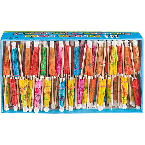 Assorted Color Paper Umbrella Toothpicks, 144ct