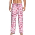 thumbnail image 1 of Fotbe Pink bows Pantalones de Pijama para Hombre, Pantalones de Dormir, Pantalones de Casa con Cintura Ajustable y Bolsillos-Small, 1 of 6