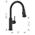 thumbnail image 4 of Empressa High Arc Single Handle Gooseneck Pull-Down Sprayer Kitchen Faucet, Matte Black, 4 of 4