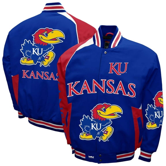Men's Franchise Club Royal Kansas Jayhawks Spirit Cotton Twill Full-Snap Jacket