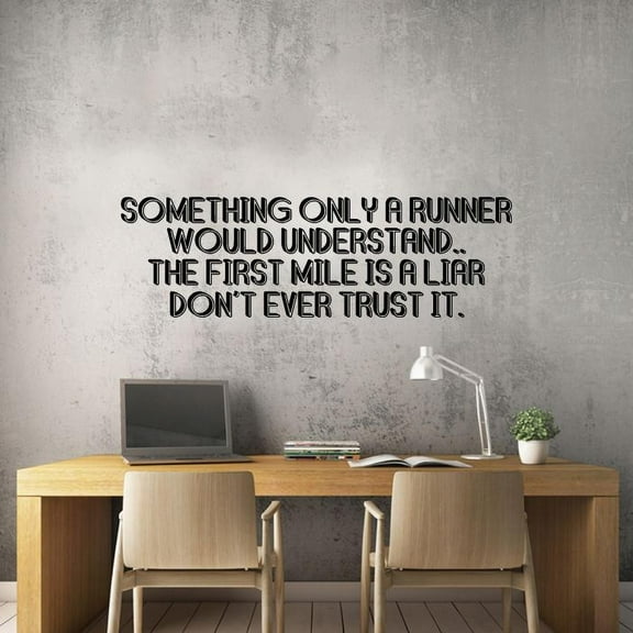 First Mile Is A Liar Quote Wall Sticker Room Vinyl Wall Art Decals Sport Activities/ Running Fitness Inspiration Training Home Gym Vinyl Stickers Motivational Wall Art Decoration Size (8x10 inch)